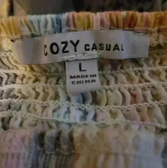 Cozy Casual Pastel Striped Maxi Dress Size Large - Picture 5 of 5